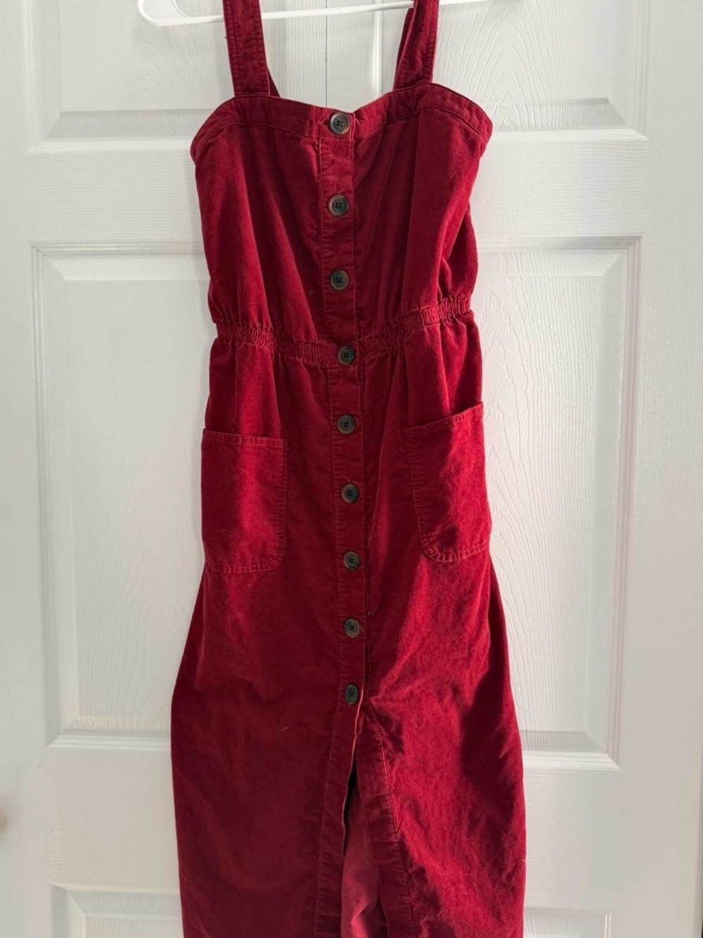Urban Outfitters Red Button-Front Midi Dress